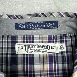 Akoo Trust Flannel Mens Size XL  Plaid "Don't Drink‎ And Dial" Streetwear Hiphop